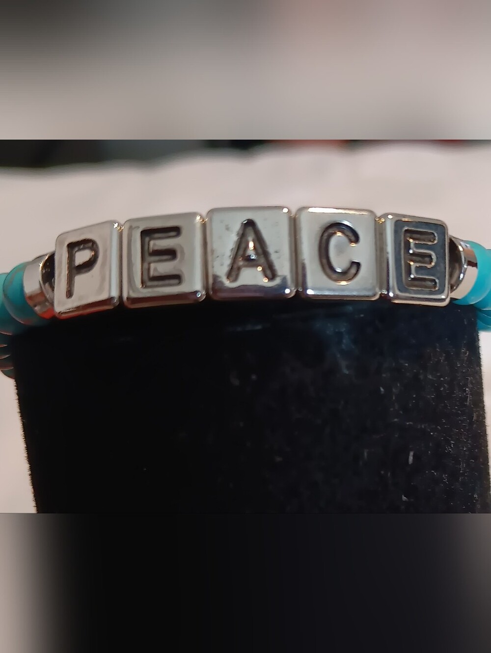 Silver 'BELIEVE' Letter Bead Bracelet